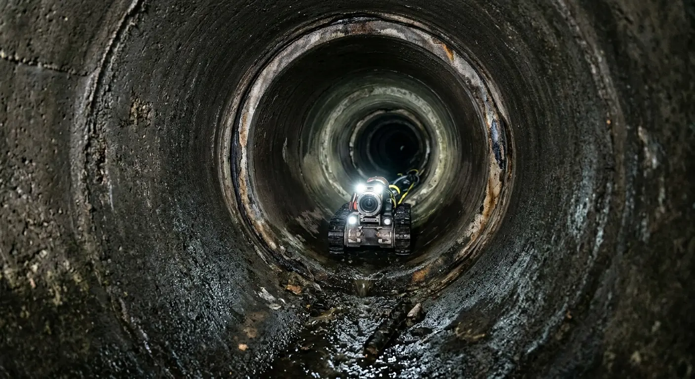 Robotic sewer camera inspecting pipe interior for Drain Snake Service in Kodiak